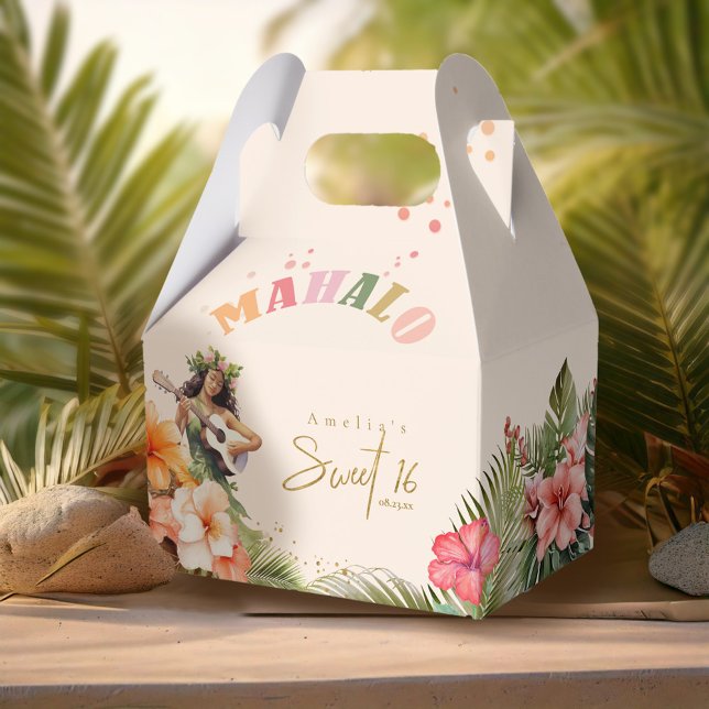 Hawaiian Luau Sweet 16 Mahalo ID1092 Favor Boxes (Creator Uploaded)