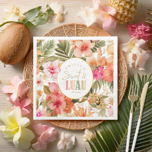 Hawaiian Luau Sweet Sixteen Floral Pattern ID1092 Paper Dinner Napkins