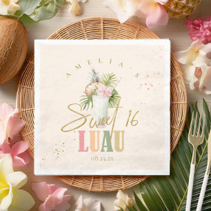 Hawaiian Luau Sweet Sixteen ID1092 Napkins