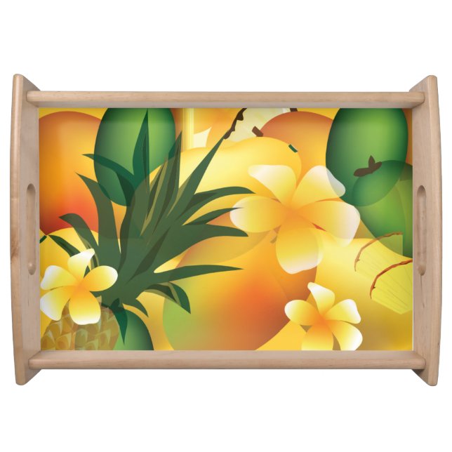 Hawaiian Luau Tropical Food Lg Serving Tray (Front)