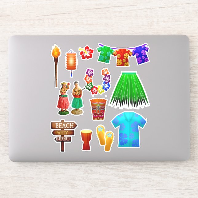Hawaiian luau tropical summer sticker (Computer)