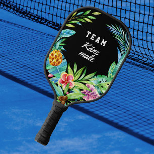 Hawaiian Luau Tropical Wedding Groom Pickleball Paddle