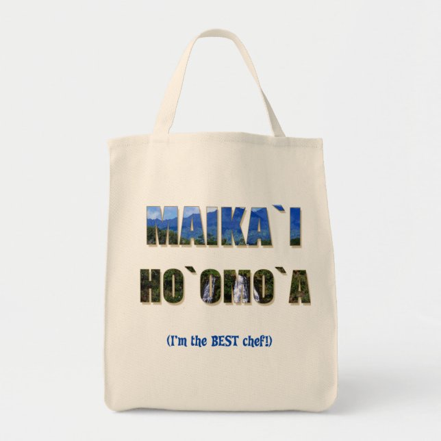 Hawaiian "Maika`i Ho`omo`a" Grocery Tote (Front)