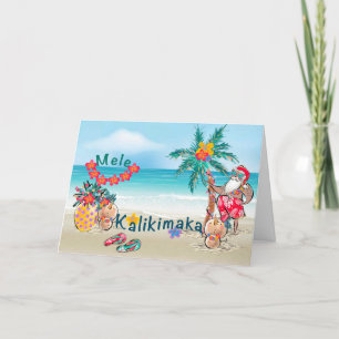 Hawaiian Mele Kalikimaka Christmas Card