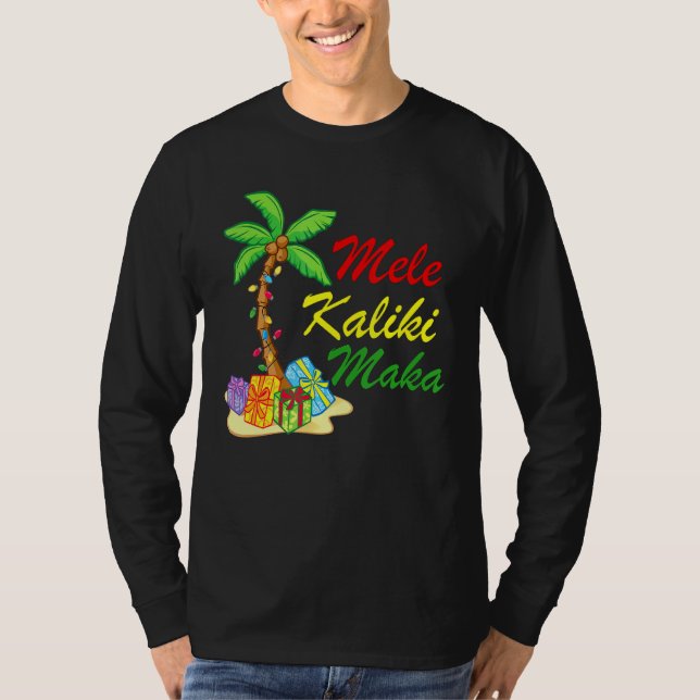 Hawaiian Mele Kalikimaka Christmas Matching Family T-Shirt (Front)