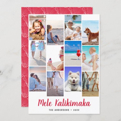 Hawaiian Mele Kalikimaka Christmas Photo Collage   Holiday Card