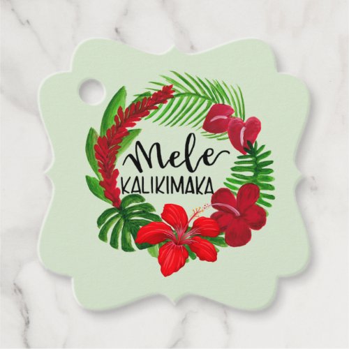 Hawaiian Mele Kalikimaka Gift Tag