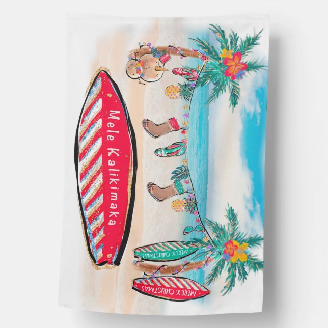 Hawaiian Mele Kalikimaka House Flag (Front)