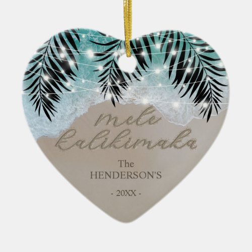 Hawaiian Mele Kalikimaka Tropical Ceramic Ornament