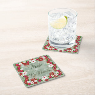 Hawaiian Mele Kalikimaka Wreath Coasters