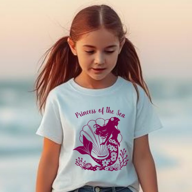 Hawaiian Mermaid-Princess of the Sea T-Shirt (Hawaiian Mermaid Princess of the Sea, Summer, Beach, Fisherman Style, Kids T shirt)
