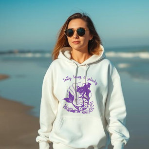 Hawaiian Mermaid-Salty, Sassy and Splashy Purple Hoodie
