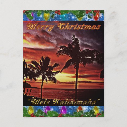 Hawaiian Merry Christmas Postcard
