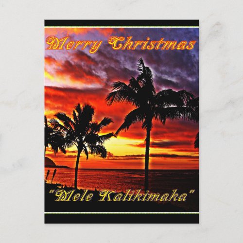 Hawaiian Merry Christmas Postcard