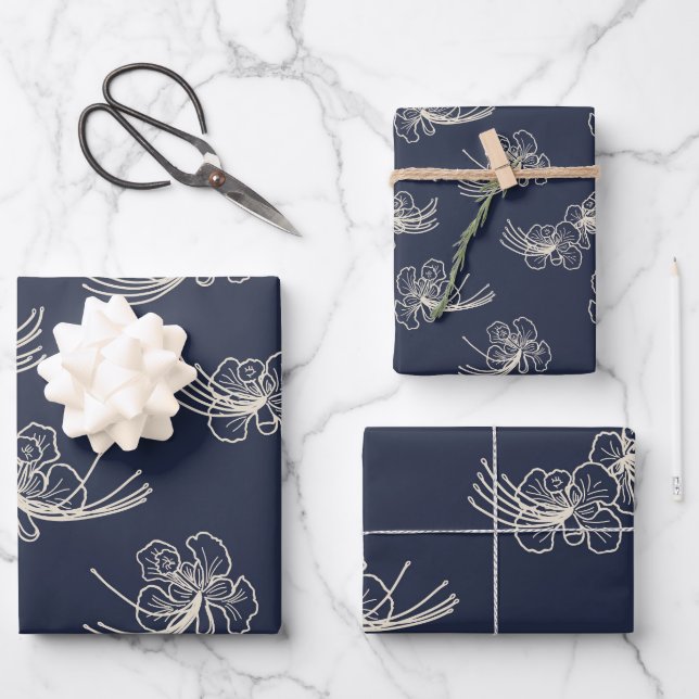 Hawaiian Modern Ohai aliii Wrapping Paper Sheets (Front)