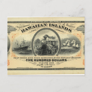 Hawaiian money postcard
