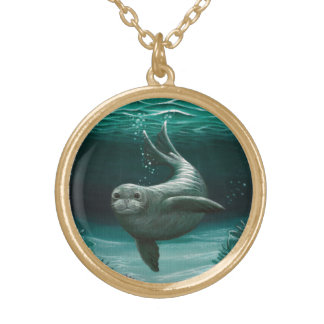 Hawaiian Monk Seal Gold Plated Necklace