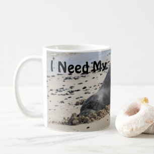 Hawaiian Monk Seal sleeping on the Beach Coffee Mug