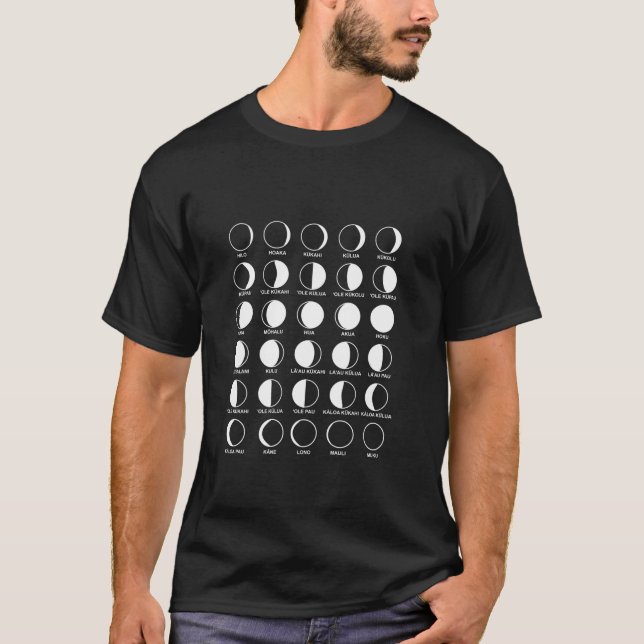 Hawaiian Moon Phases Long Sleeve T Shirt (Front)