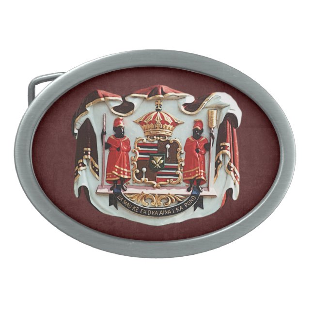 Hawaiian National Coat of Arms Belt Buckle (Front)