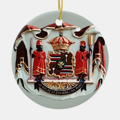 Hawaiian National Coat of Arms Ceramic Ornament