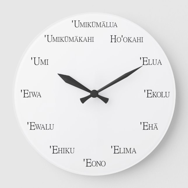 Hawaiian Numbers Learning Customizable Language Large Clock (Front)