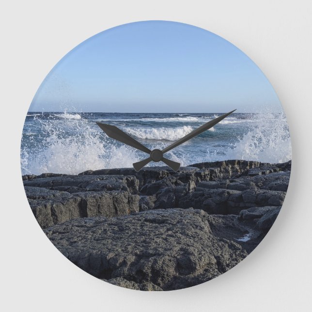 Hawaiian Ocean Landscape Photo  Large Clock (Front)