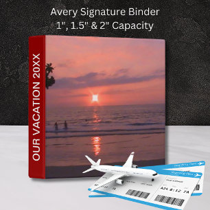 Hawaiian Ocean Sunset Our Vacation 3 Ring Binder