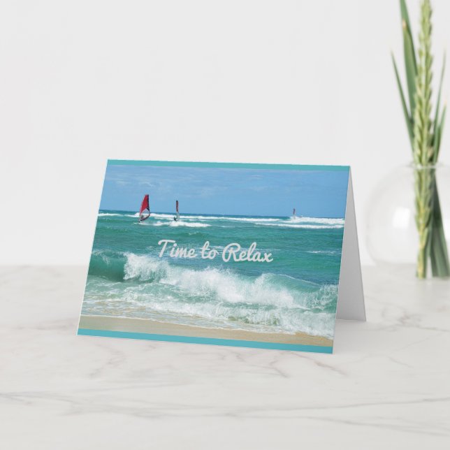 Hawaiian Ocean Waves Birthday Card (Front)