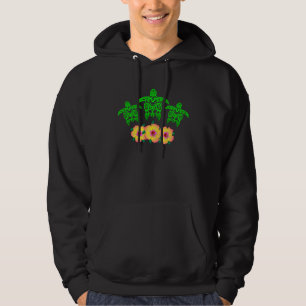 Hawaiian Ohana Family Green Sea Turtles Beach Hoodie