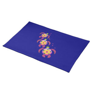 Hawaiian Ohana Honu Sea Turtles Cloth Placemat