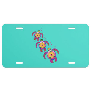 Hawaiian Ohana Honu Sea Turtles License Plate
