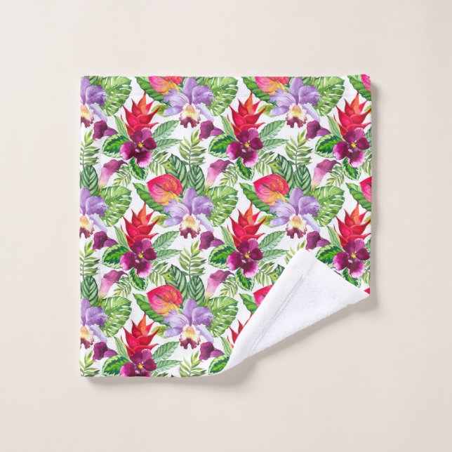 Hawaiian orchid bath towel set (Wash Cloth)