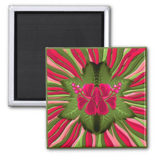 Hawaiian Orchids Square Magnet Magnet