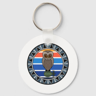 Hawaiian Owl Pueo Cartoon Keychain