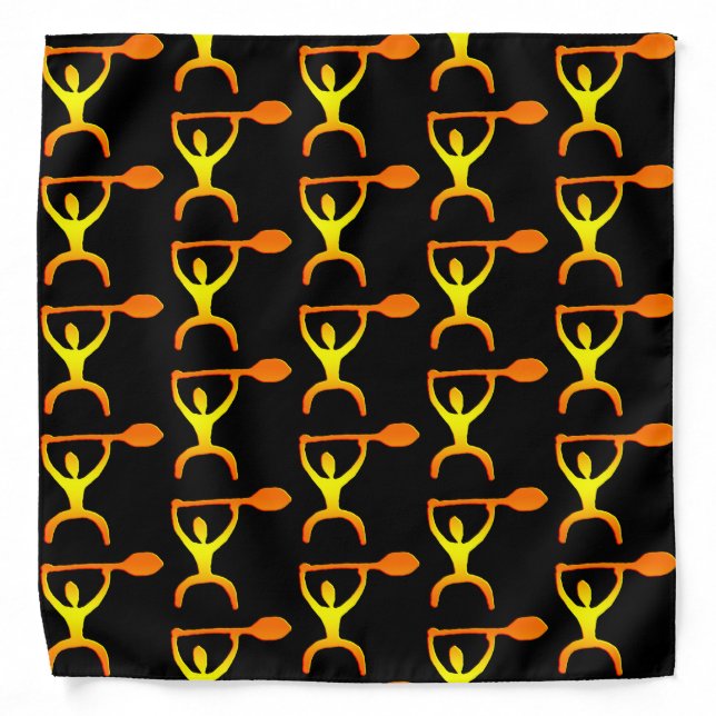 Hawaiian Paddle Man Petroglyph Bandana (Front)