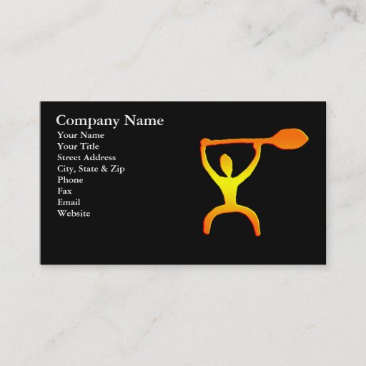 Customizable Hawaiian Paddle Man Petroglyph Business Card