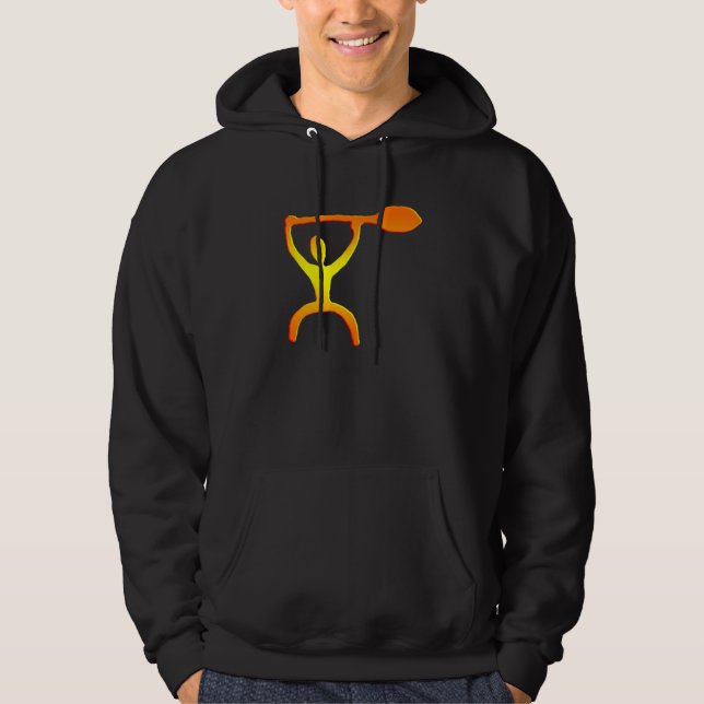 Hawaiian Paddle Man Petroglyph Hoodie (Front)