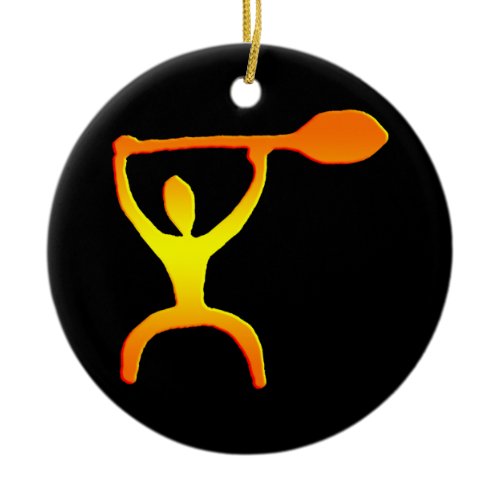 Hawaiian Paddle Man Petroglyph - Ornament