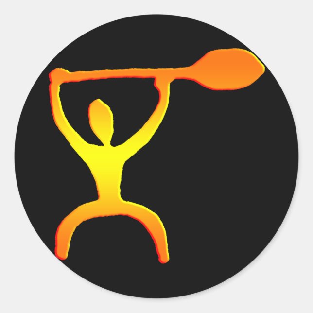Hawaiian Paddle Man Petroglyph - Sticker (Front)