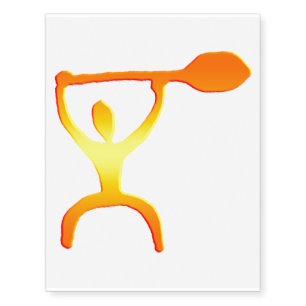 Hawaiian Paddle Man Petroglyph Temporary Tattoos