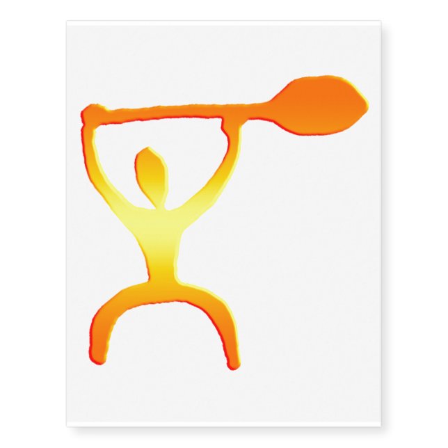 Hawaiian Paddle Man Petroglyph Temporary Tattoos (Front)