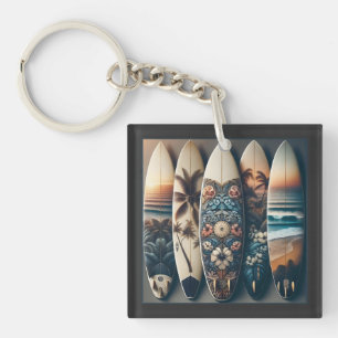 Hawaiian Painted Surfboards Keychain