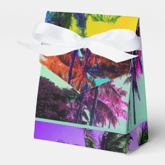 Hawaiian Palm Favor Boxes (Front Side)