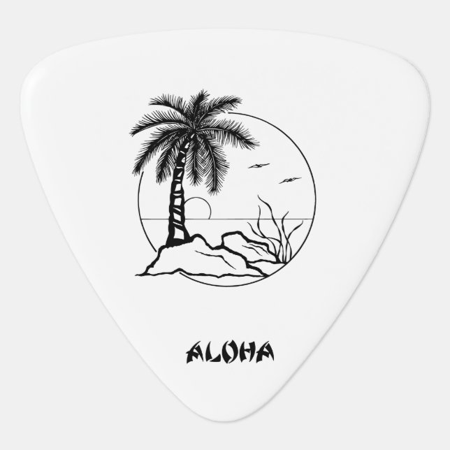 Hawaiian Palm Guitar Picks (Front)