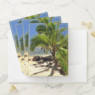 Hawaiian Palm & Shore Pocket Folder