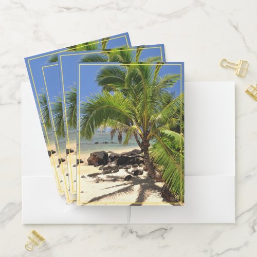 Hawaiian Palm  Shore Pocket Folder