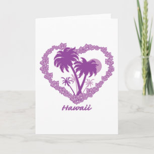 Hawaiian Palm Tree Heart Holiday Card