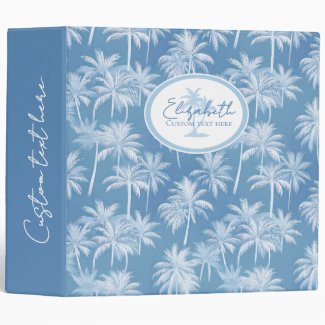 Hawaiian Palm Tree Silhouette Pattern Blue ID1093