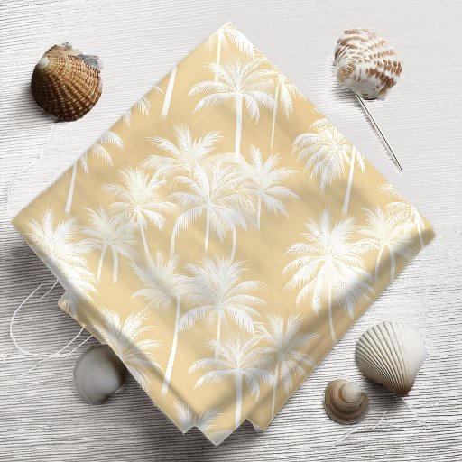 Hawaiian Palm Tree Silhouette Pattern Gold ID1093 Fabric